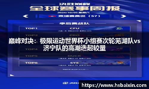 巅峰对决：极限运动世界杯小组赛次轮芜湖队vs济宁队的高潮迭起较量